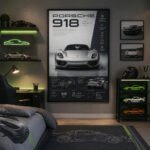 Porsche 918 Poster Sportwagen Wandbilder Deko für Autofans zum Einrahmen