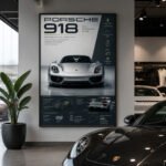 Porsche 918 Poster Sportwagen Wandbilder Deko für Autofans zum Einrahmen