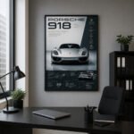 Porsche 918 Poster Sportwagen Wandbilder Deko für Autofans zum Einrahmen