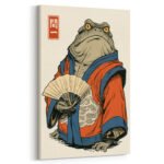 Kriegerischer Frosch im Kimono Eine japanisch inspirierte Charakterillustration | Kunstdruck