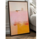 Abstraktes Kunstwerk Rosa Gelb | Moderner Kunstdruck