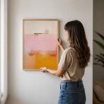 Abstraktes Kunstwerk Rosa Gelb | Moderner Kunstdruck