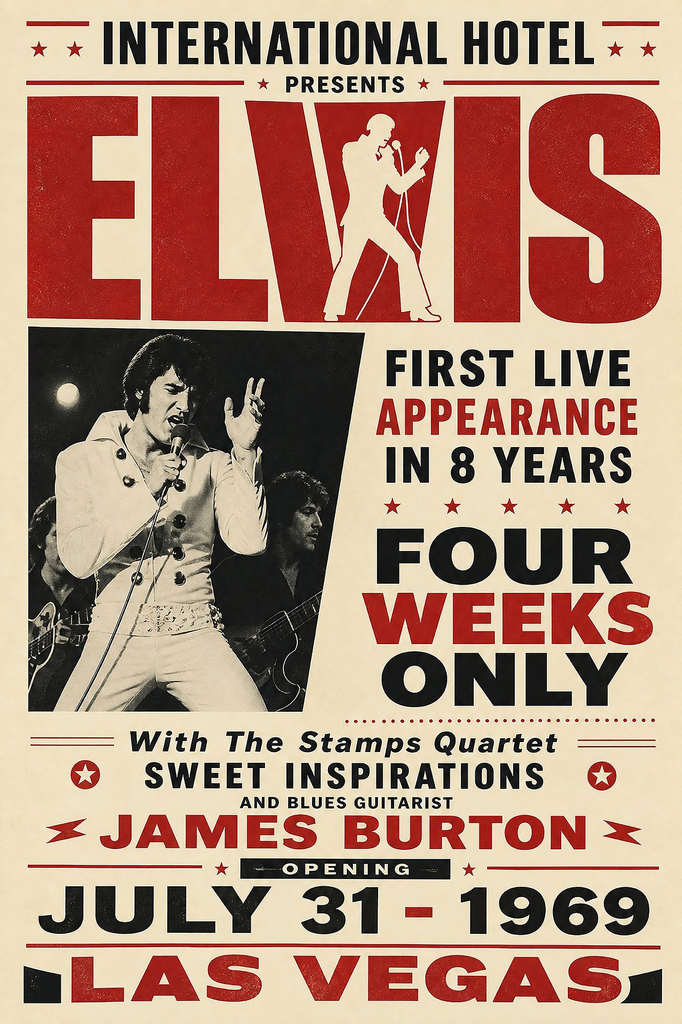 Elvis_LasVegas_1969 Musik Poster Konzertplakate als Kunstdruck