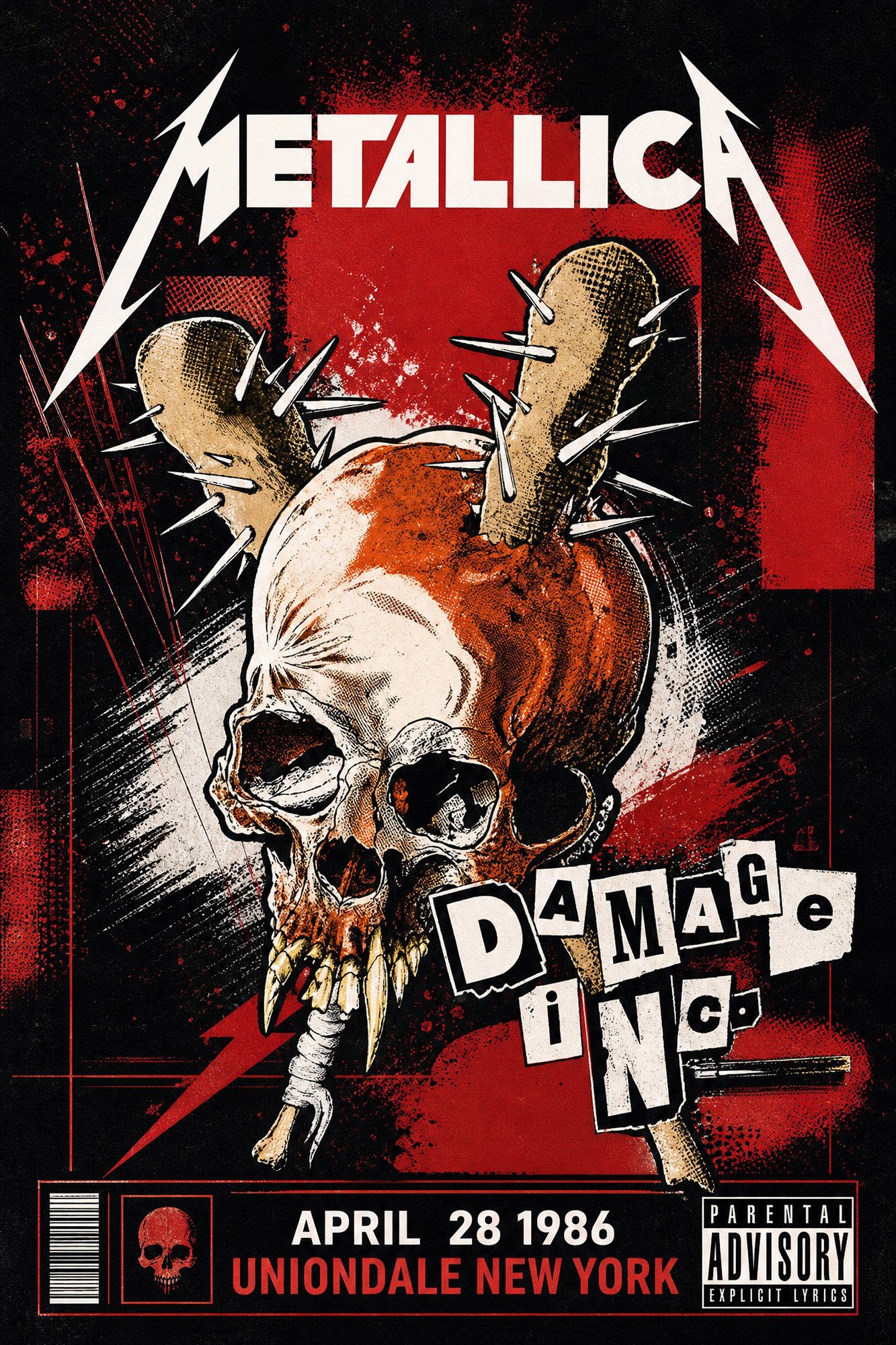 Metallica 1986 Musik Poster Konzertplakate als Kunstdruck