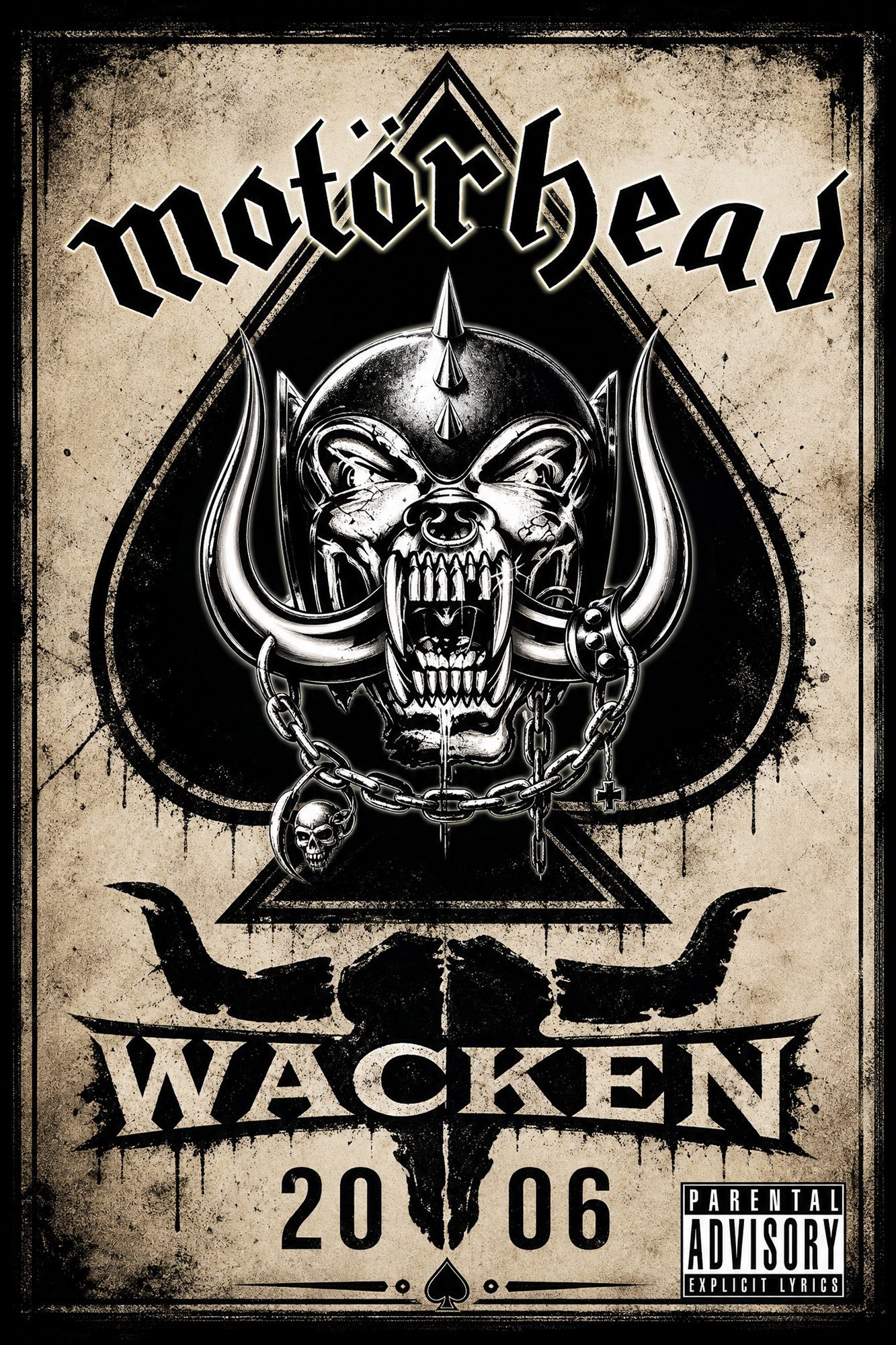 Motörhead Wacken 2006 Musik Poster Konzertplakate als Kunstdruck