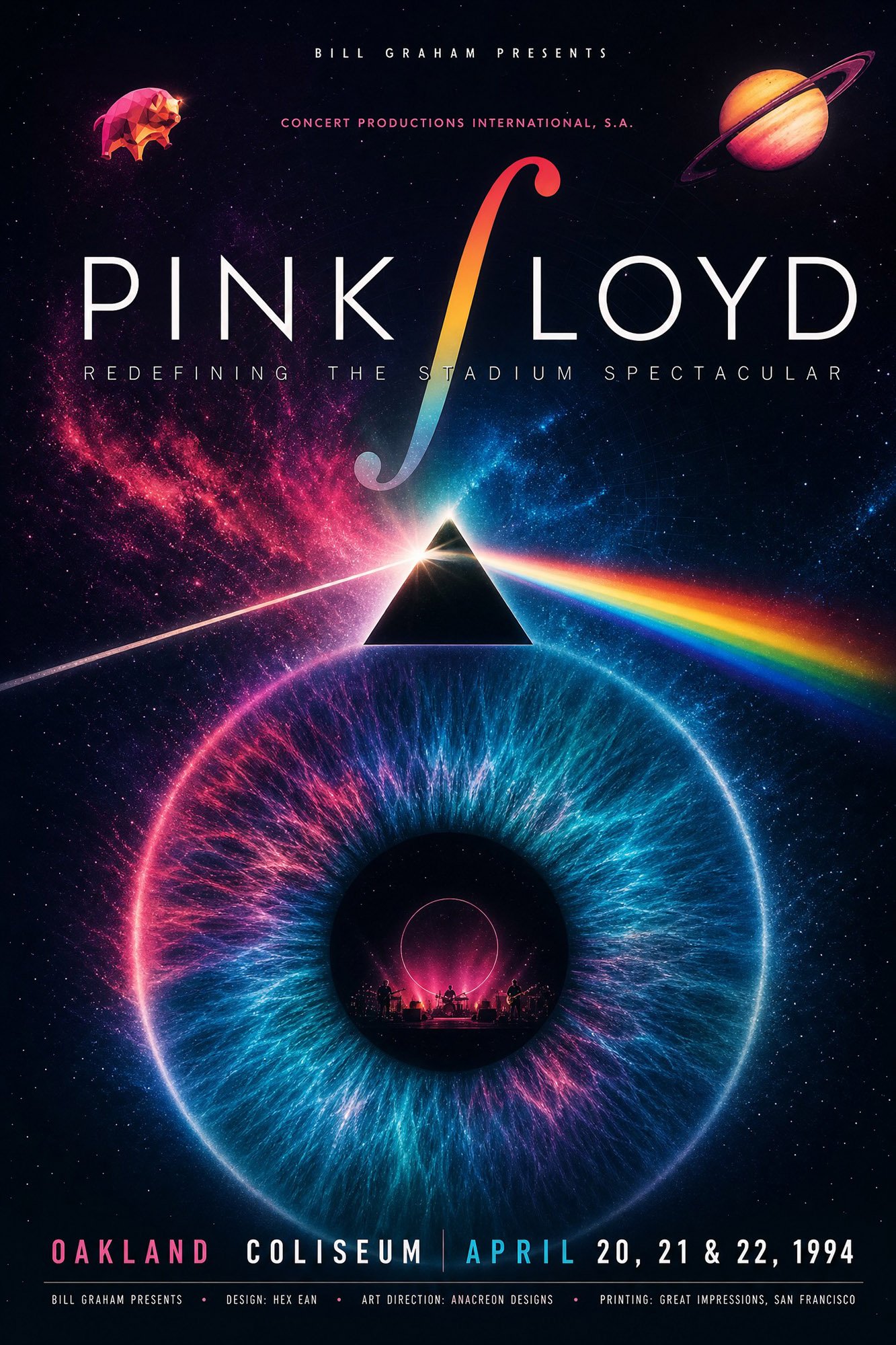 Pink Floyd 1994 Musik Poster Konzertplakate als Kunstdruck