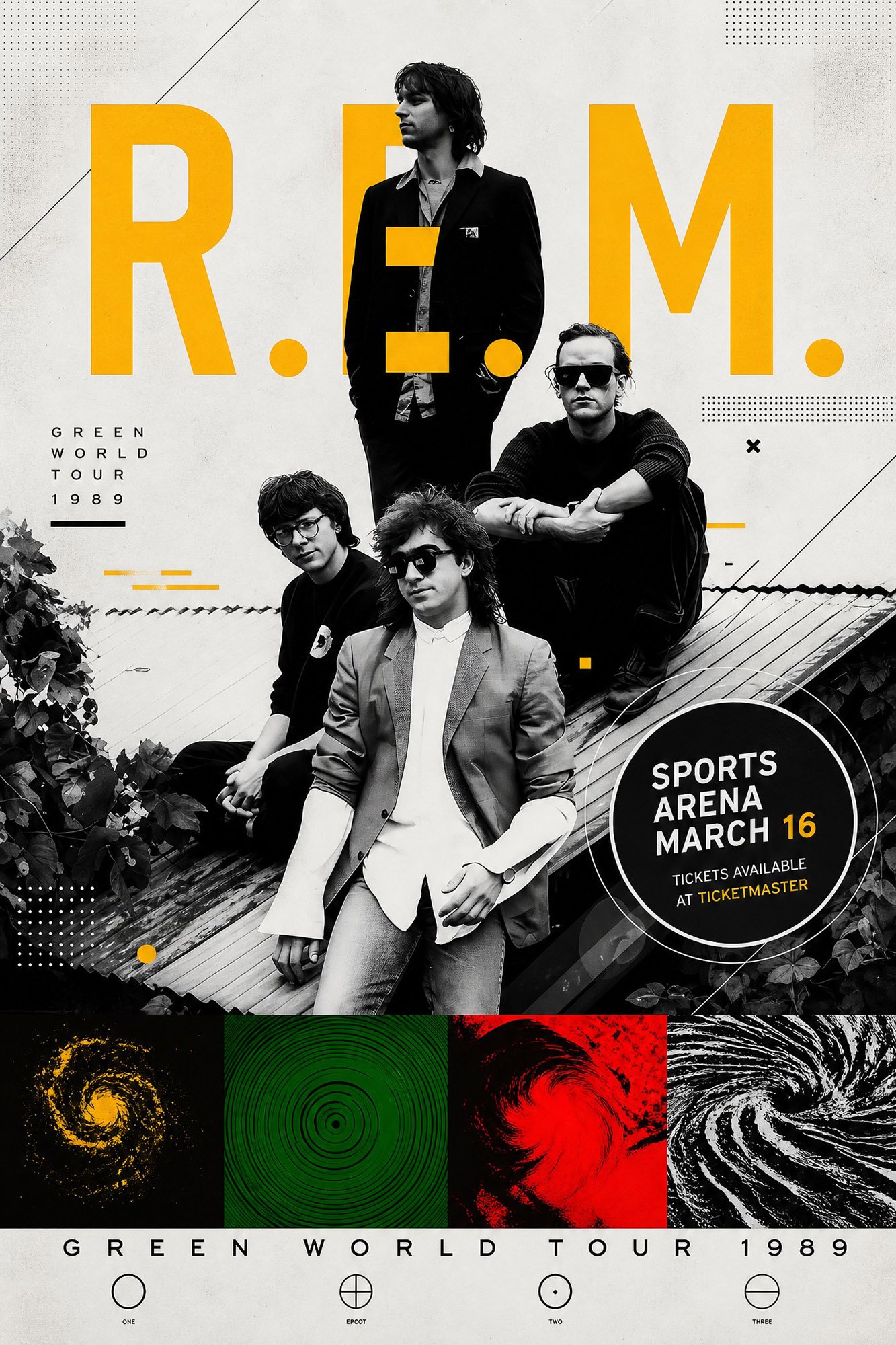 REM 1989 Musik Poster Konzertplakate als Kunstdruck