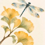 Ginkgo und Libelle