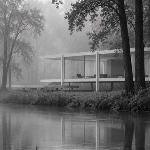 Glaspavillon im gr&uuml;nen Park