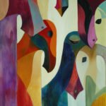 Figuren im Violett
