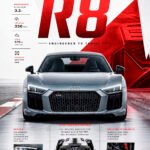 Audi R8 vor rotem Grund