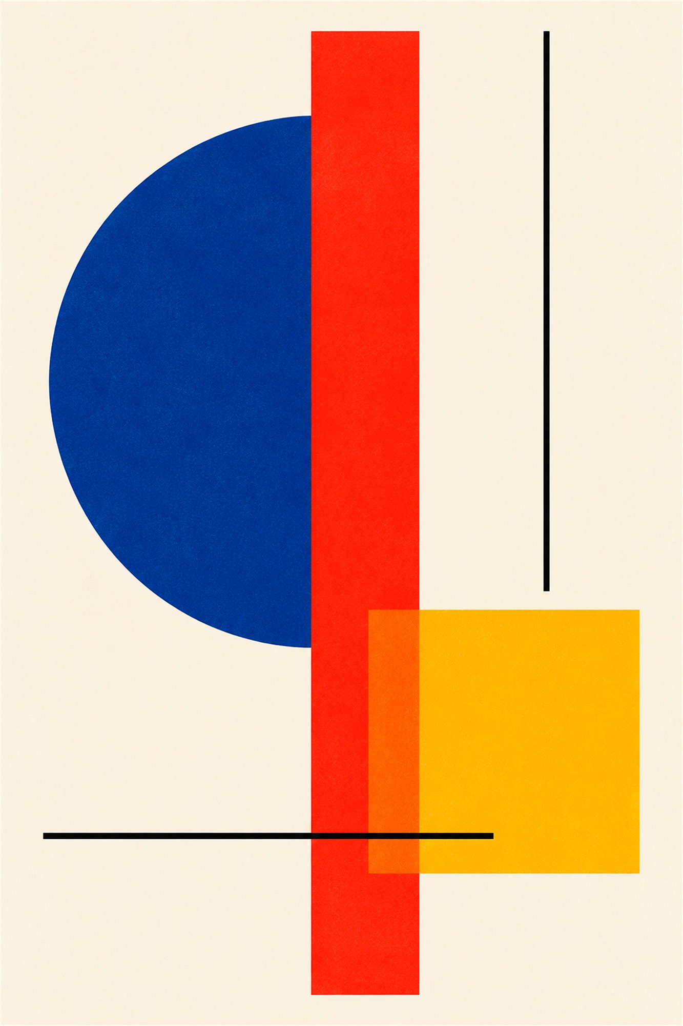 Bauhaus_02 Blaue Rundung mit gelbem Quadrat – Bild 1