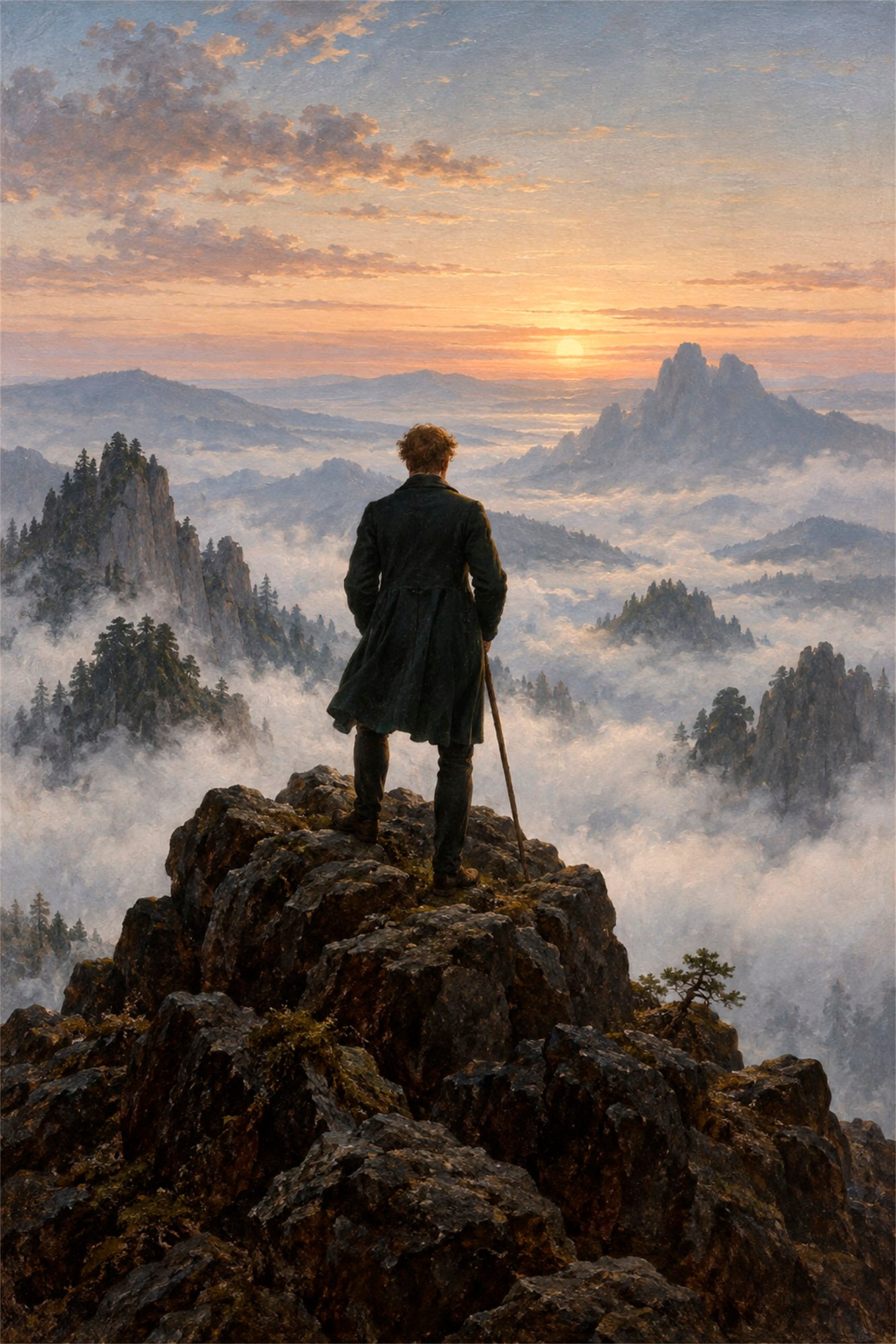 Friedrich-Wanderer Wanderer über dem Nebelmeer – Bild 1