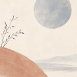 Mond über stiller Landschaft