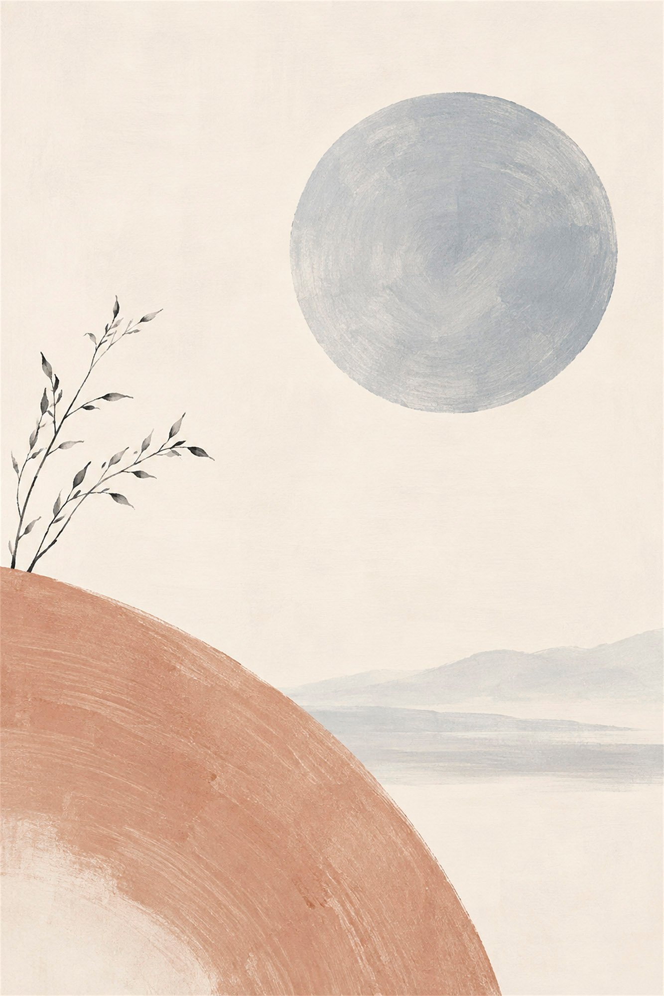 Japandi_09 Mond über stiller Landschaft – Bild 1