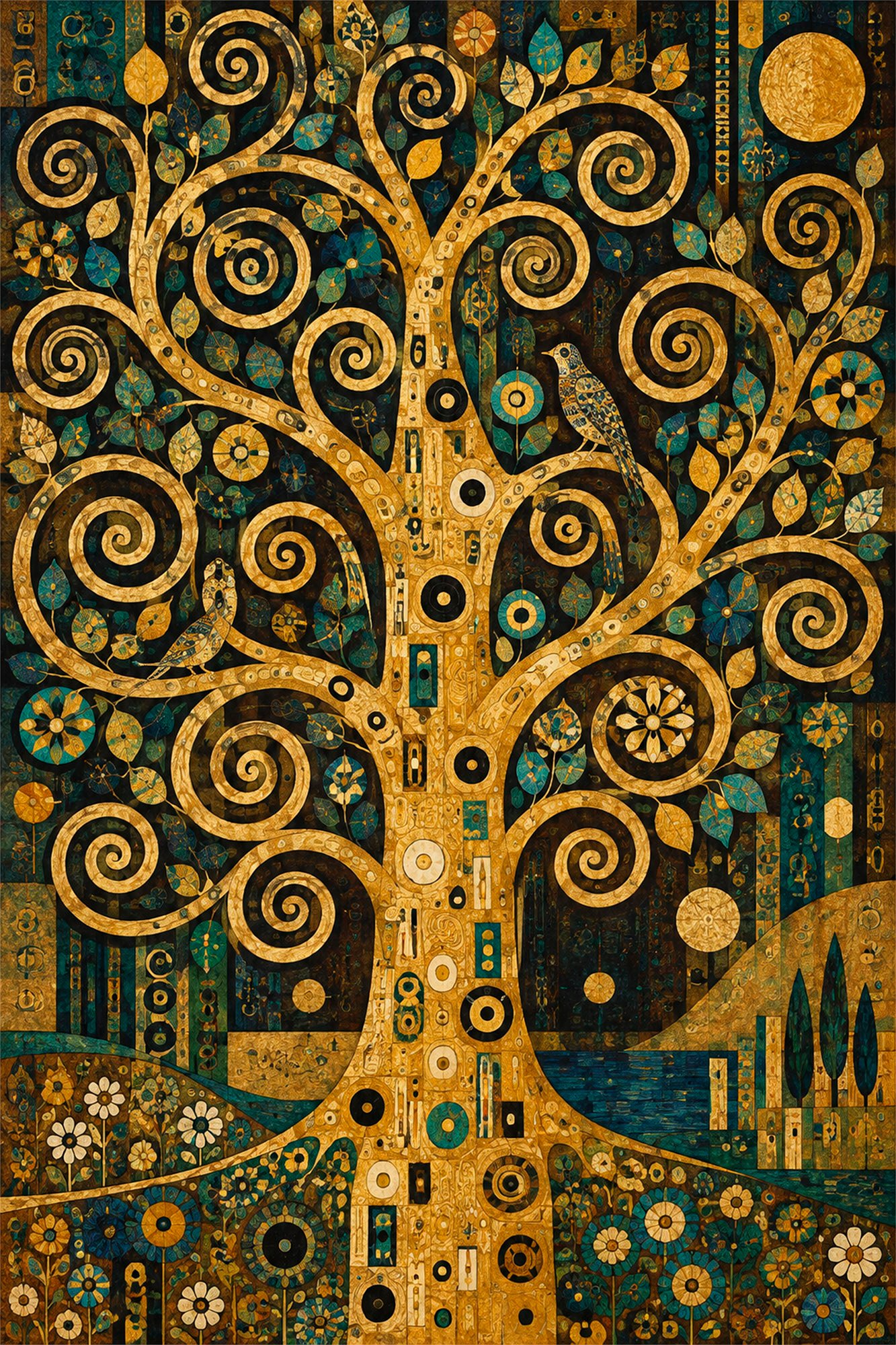 Klimt-Lebensbaum Lebensbaum in Gold – Bild 1