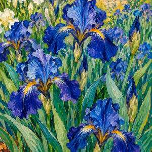 Blaue Irisblüten