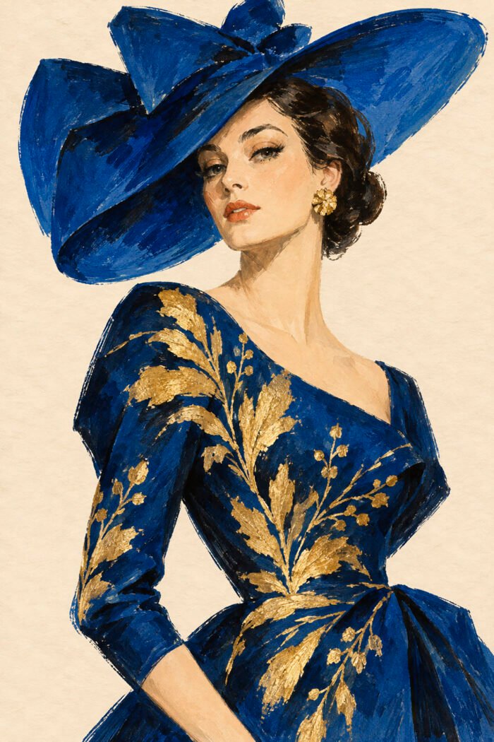 Blaue Couture – Wandbild aus der Kategorie Fashion & Lifestyle