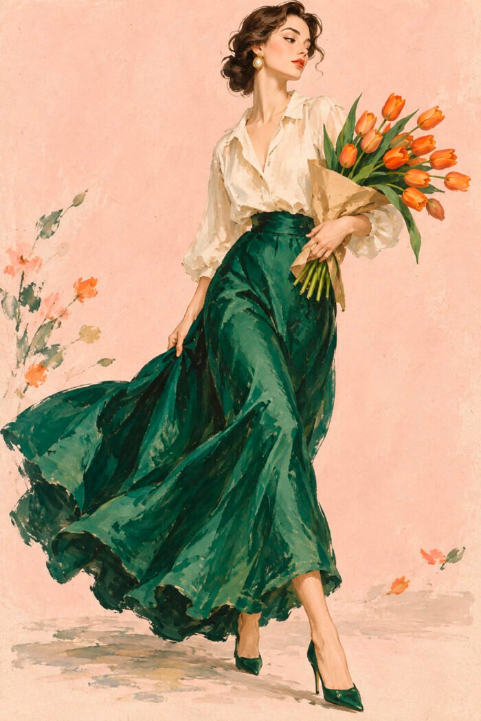 Blüten im Wind – Wandbild aus der Kategorie Fashion & Lifestyle