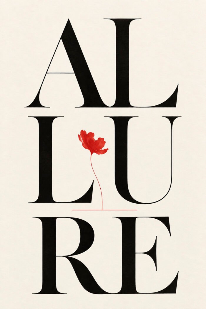 Allure mit roter Blüte – Wandbild aus der Kategorie Fashion & Lifestyle