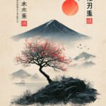 Blütenbaum vor dem Fuji