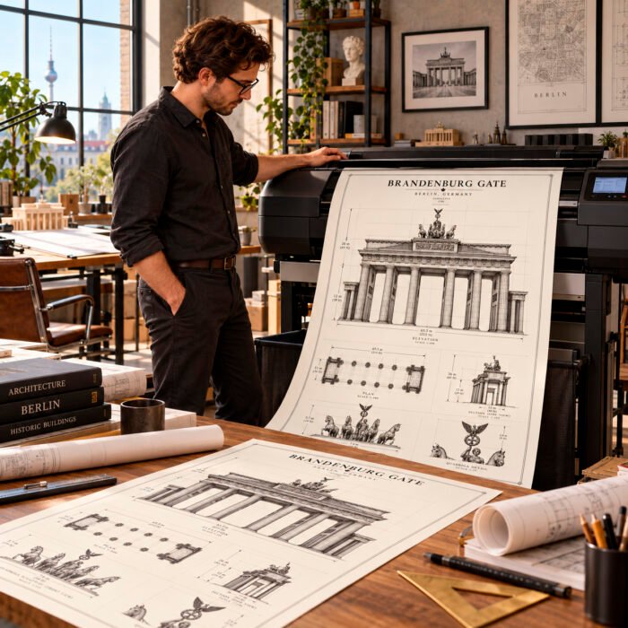 Architektur Poster 10er Set – Europäische Gebäude Zeichnungen - Digitale Wandkunst zum Herunterladen – Bild 2