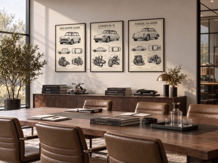 Oldtimer Poster Set 10er Bundle | Klassische Auto Zeichnungen | Digital Download – Bild 4