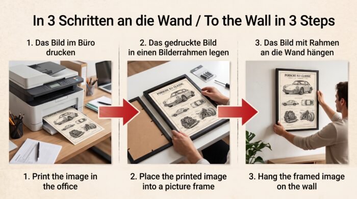 Oldtimer Poster Set 10er Bundle | Klassische Auto Zeichnungen | Digital Download – Bild 2