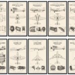 Flugzeuge Poster 10er Set - Fotografie-Technikzeichnungen als digitaler Download zum drucken
