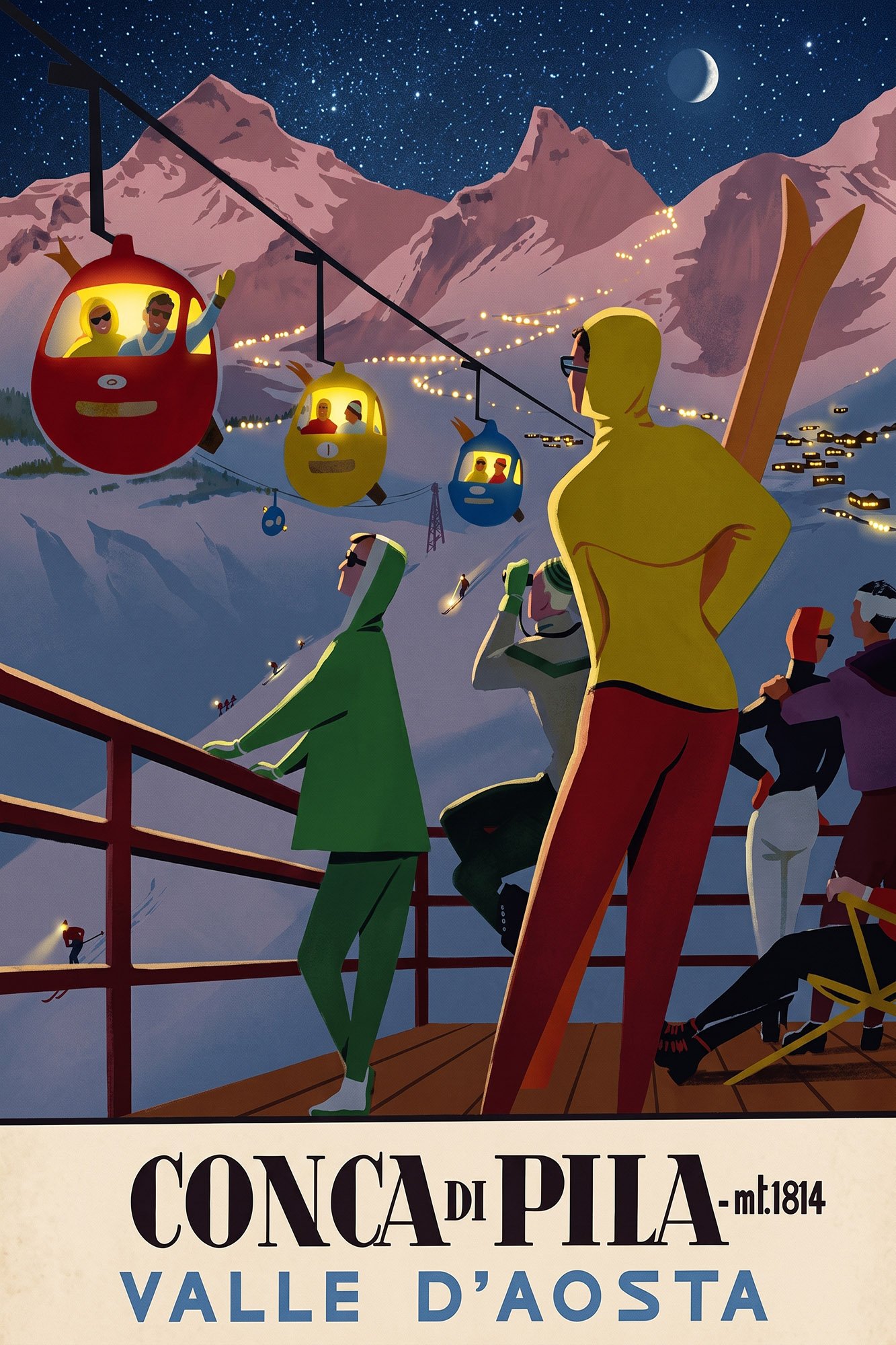 Conca di Pila 1934 Winterabend in den Alpen – Bild 1