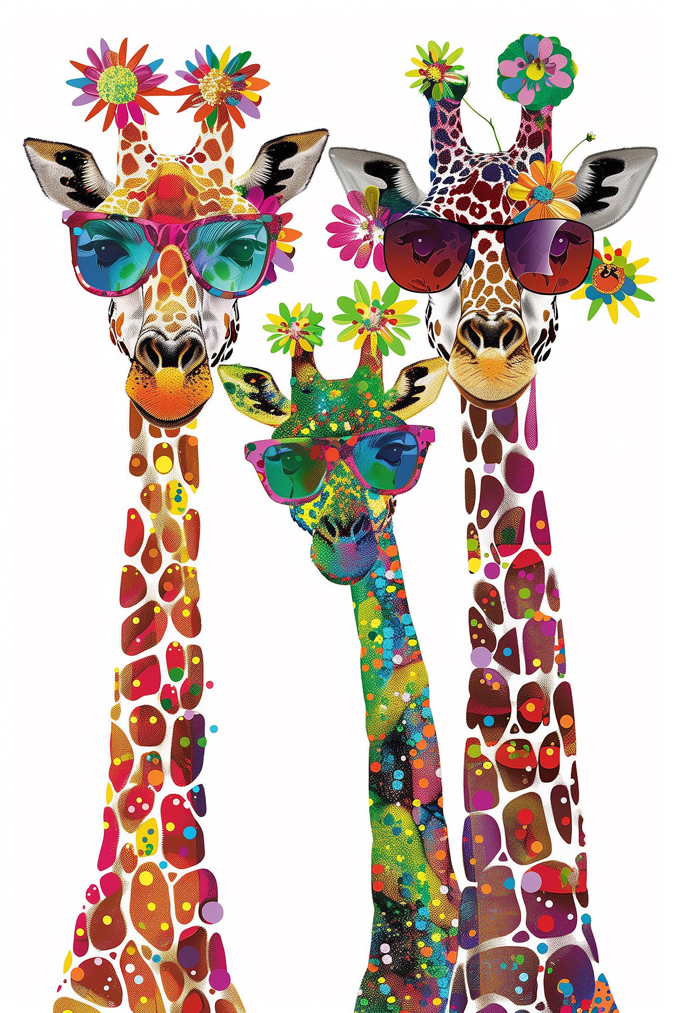 Giraffen_bunt Drei mit buntem Durchblick – Bild 1