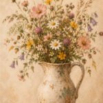 Wiesenblumen in alter Keramik