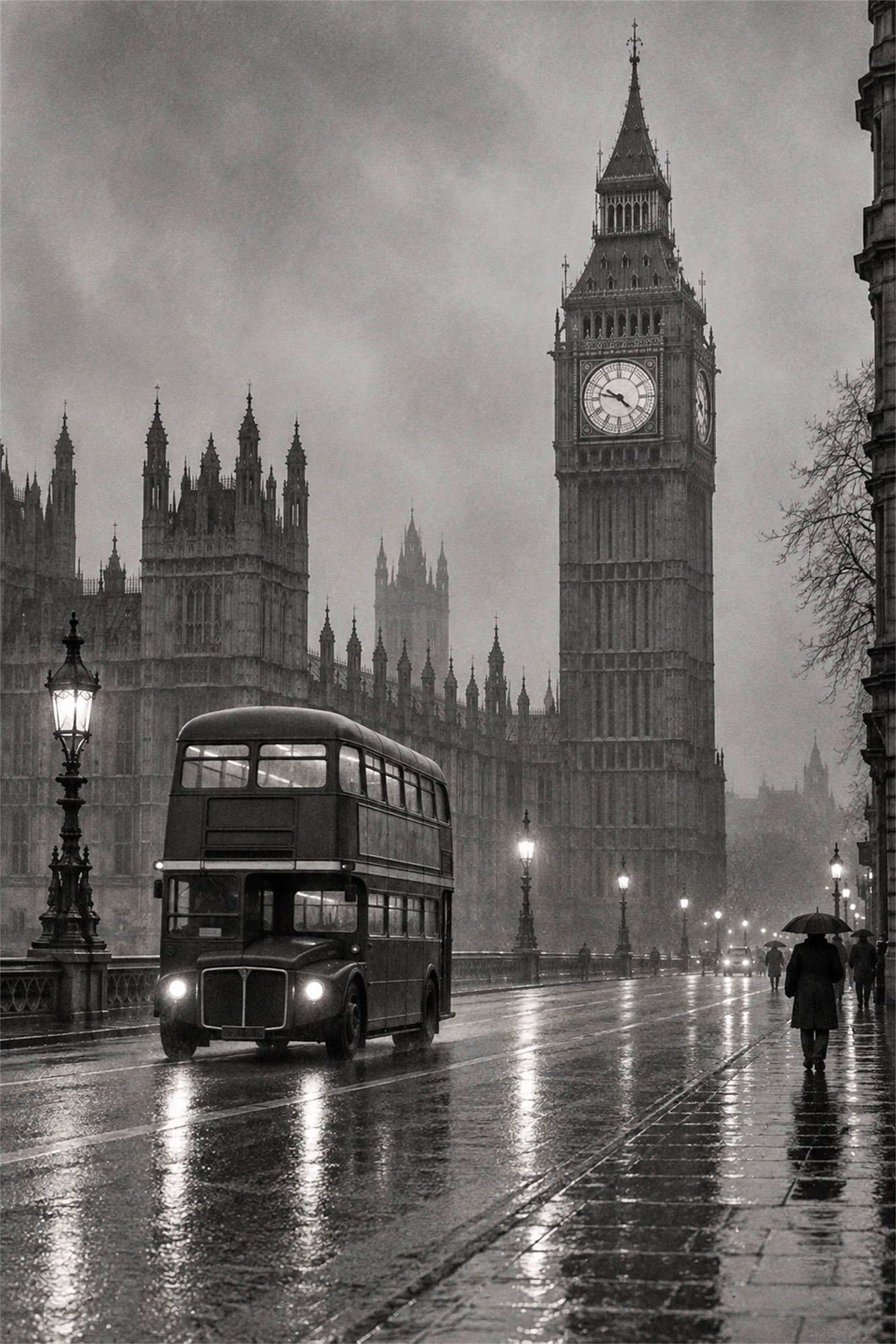 London-Big-Ben London im Regen – Bild 1