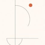 Geometrie mit rotem Akzent