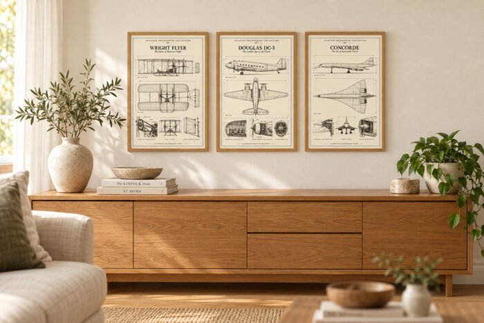 Flugzeuge Poster 10er Set - Fotografie-Technikzeichnungen als digitaler Download zum drucken – Bild 2