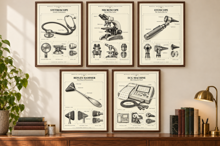 Medizinische Instrumente Poster 10er Set - Arztpraxis-Dekoration als digitaler Download zum drucken – Bild 4