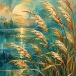 Goldenes Schilf am See