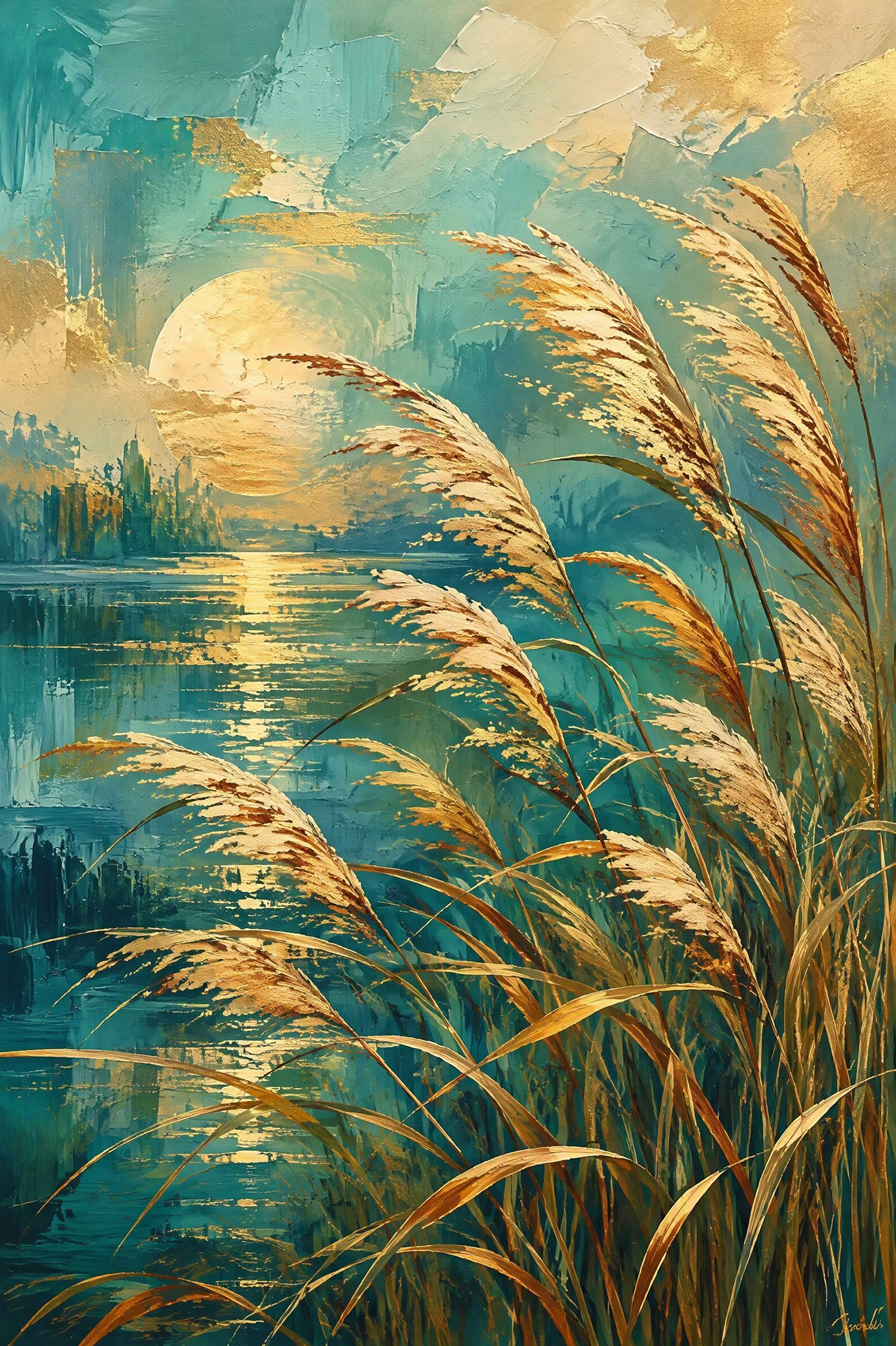 Natur_01 Goldenes Schilf am See – Bild 1