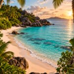 Paradiesische Bucht auf den Seychellen