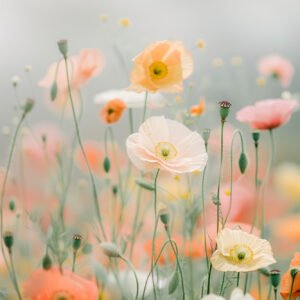Pastellfarbene Mohnblumen