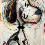 Snoopy in schwungvollen Linien