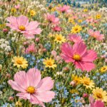 Blühende Cosmos-Wiese