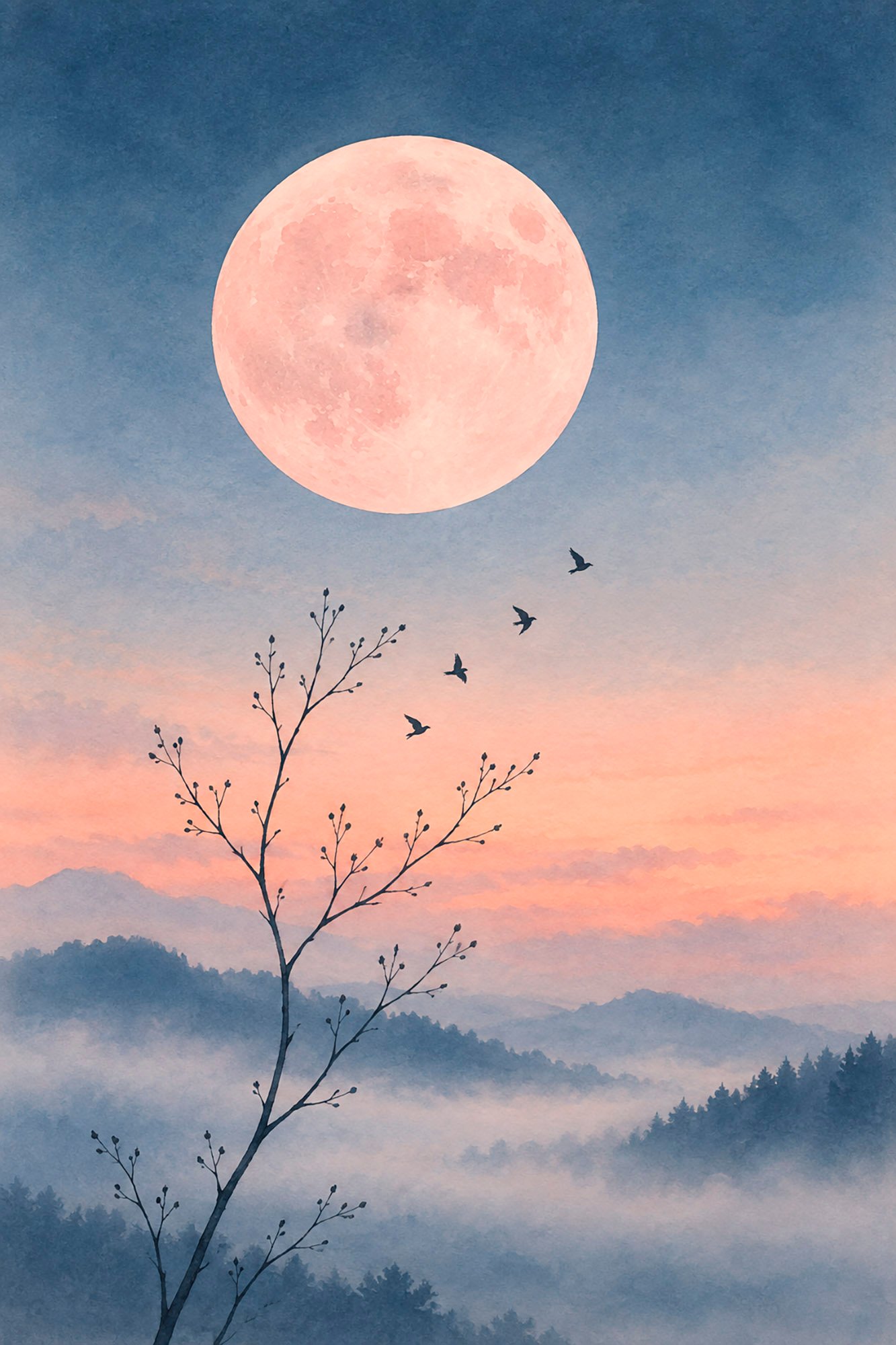 natur-15-mondnacht Vollmond über den Bergen – Bild 1